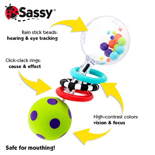 Sassy Spin Shine Rattle for Teething Babies During Playtime