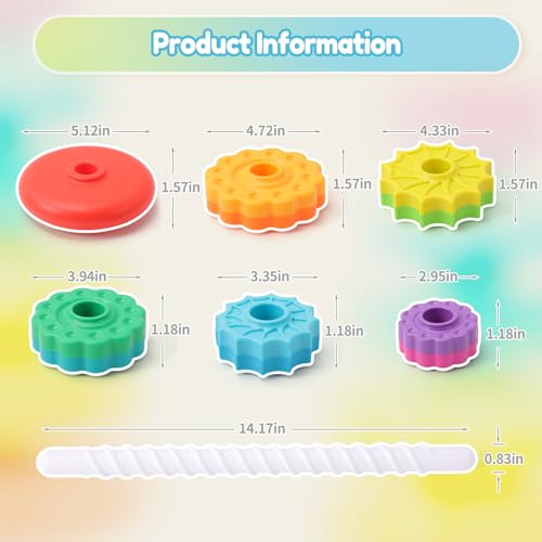 Montessori Rainbow Ring Stacker Toys for Toddlers Sensory Play Christmas Birthday Gifts Boys Girls