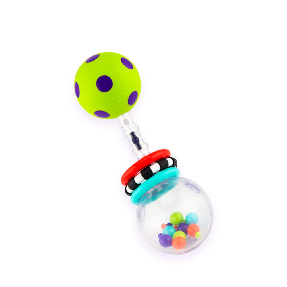 Sassy Spin Shine Rattle for Teething Babies During Playtime