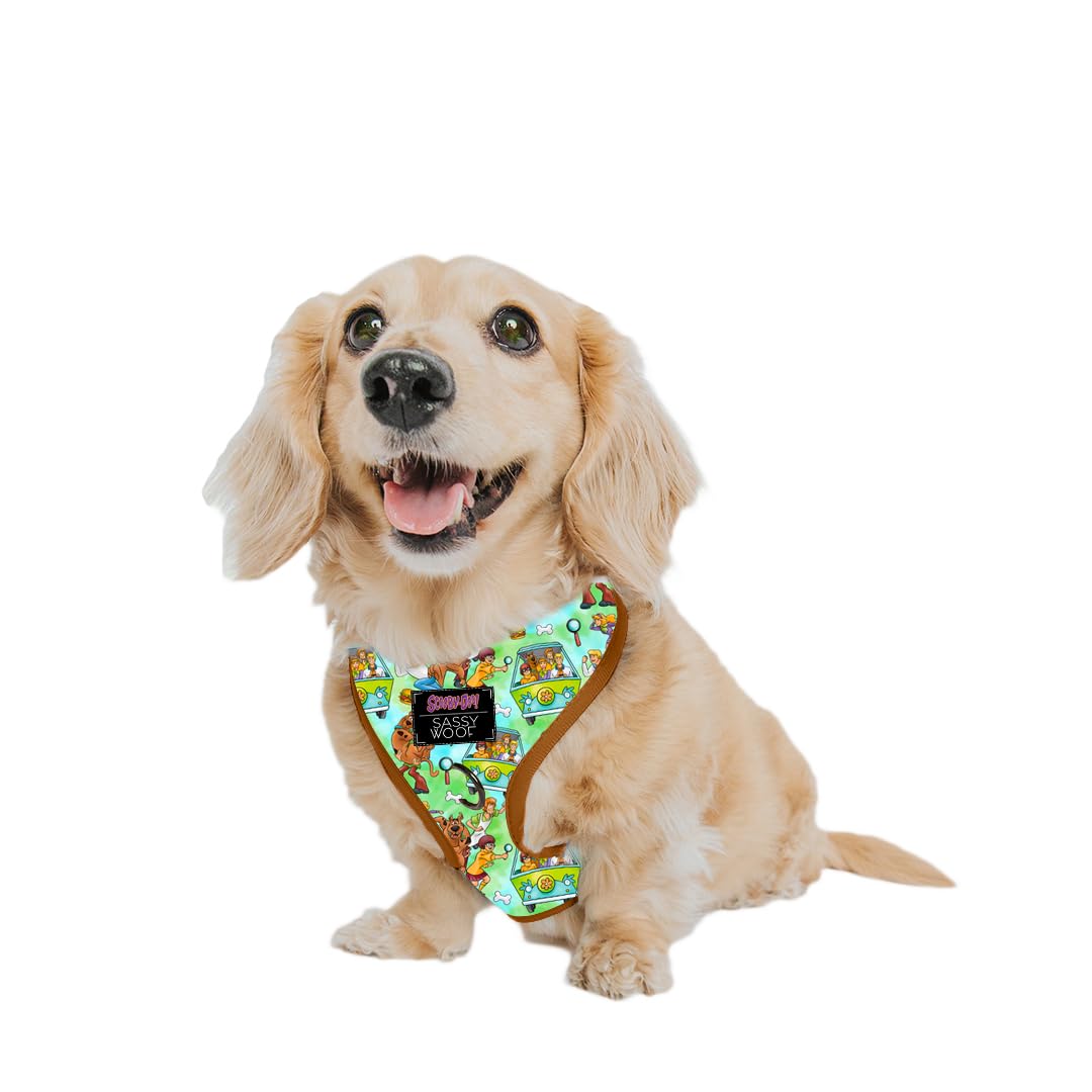Sassy Woof Dog Scooby-Doo™ Adjustible Harness - XS Size, Breathable Mesh, No Pull Design, Officially Licensed