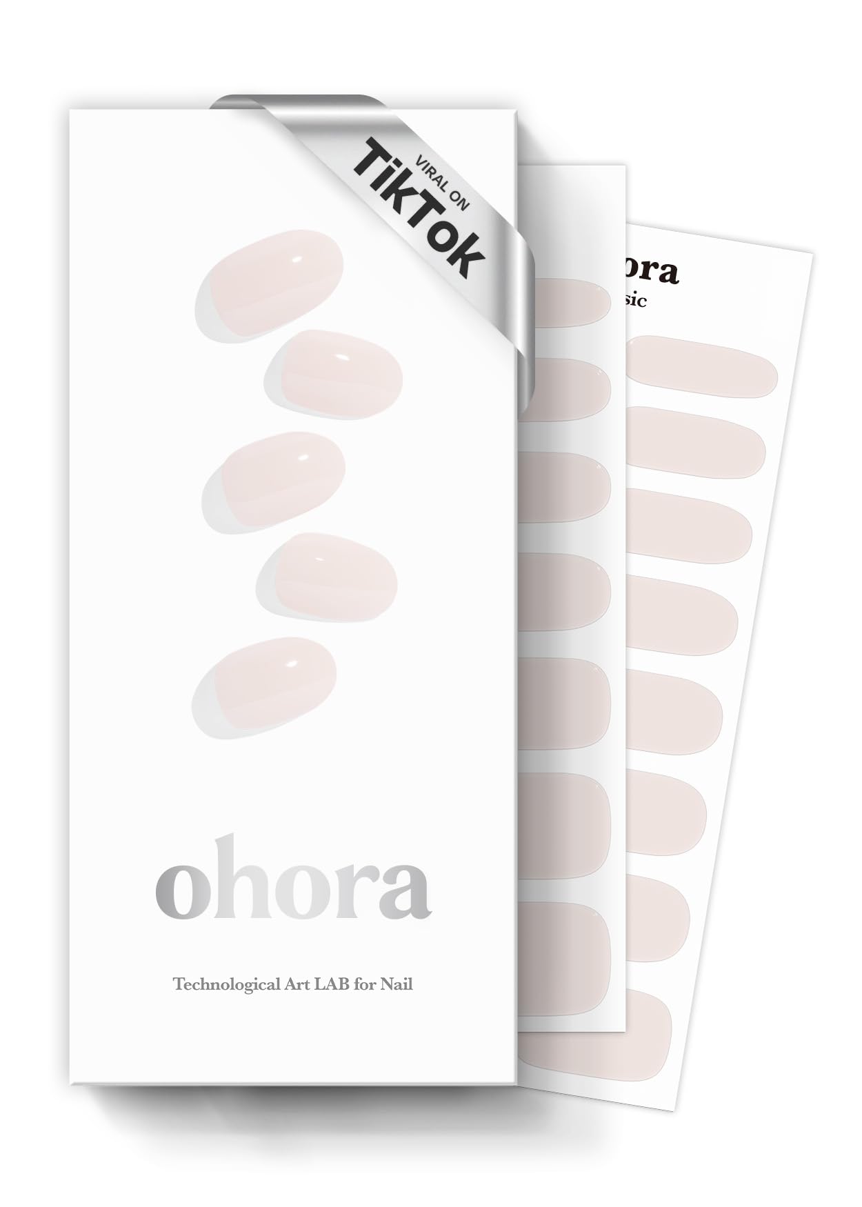 Ohora Semi Cured Gel Nail Strips (N Cream Light) - Easy to Apply & Remove, Long Lasting, Works with Any UV/LED Lamps - I