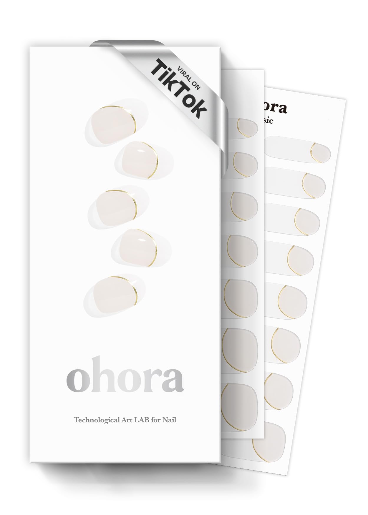 Ohora Semi Cured Gel Nail Strips (White, French) - Salon-Quality, Long Lasting, Easy to Apply & Remove - Works with Any 
