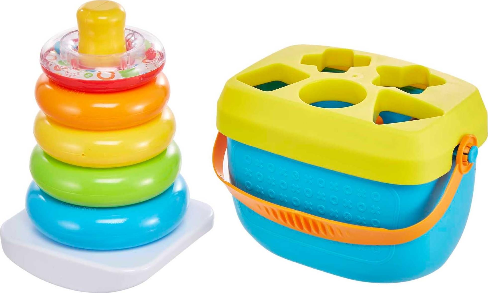 Fisher-Price Infant Toy Set for Babies 6+ Months - Amazon Exclusive, Rock-a-Stack Ring Stacking Activity, 10 Shapes
| F