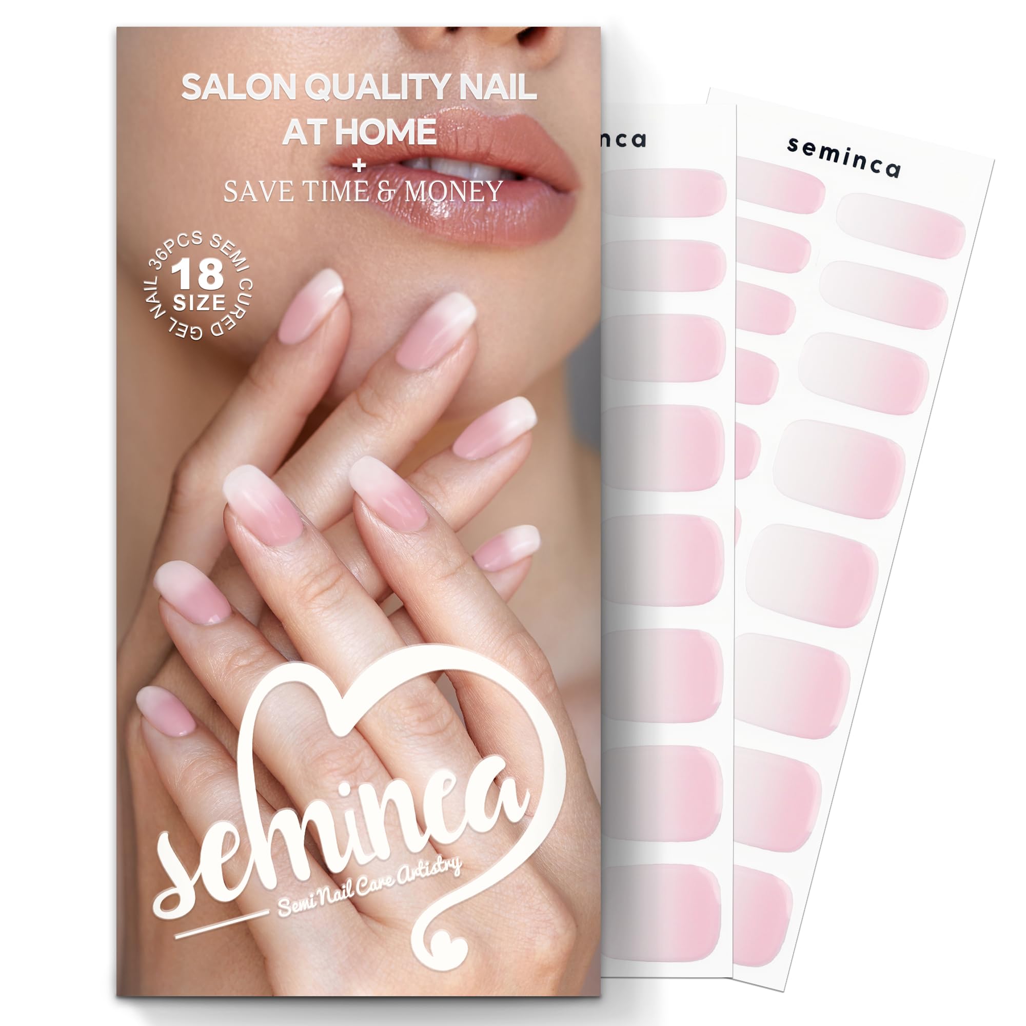 Salon Quality Semi-Cured Gel Nail Stickers for Women at Home Peach Latte 14-Day Wear Strengthening Nail Art Manicure Kit