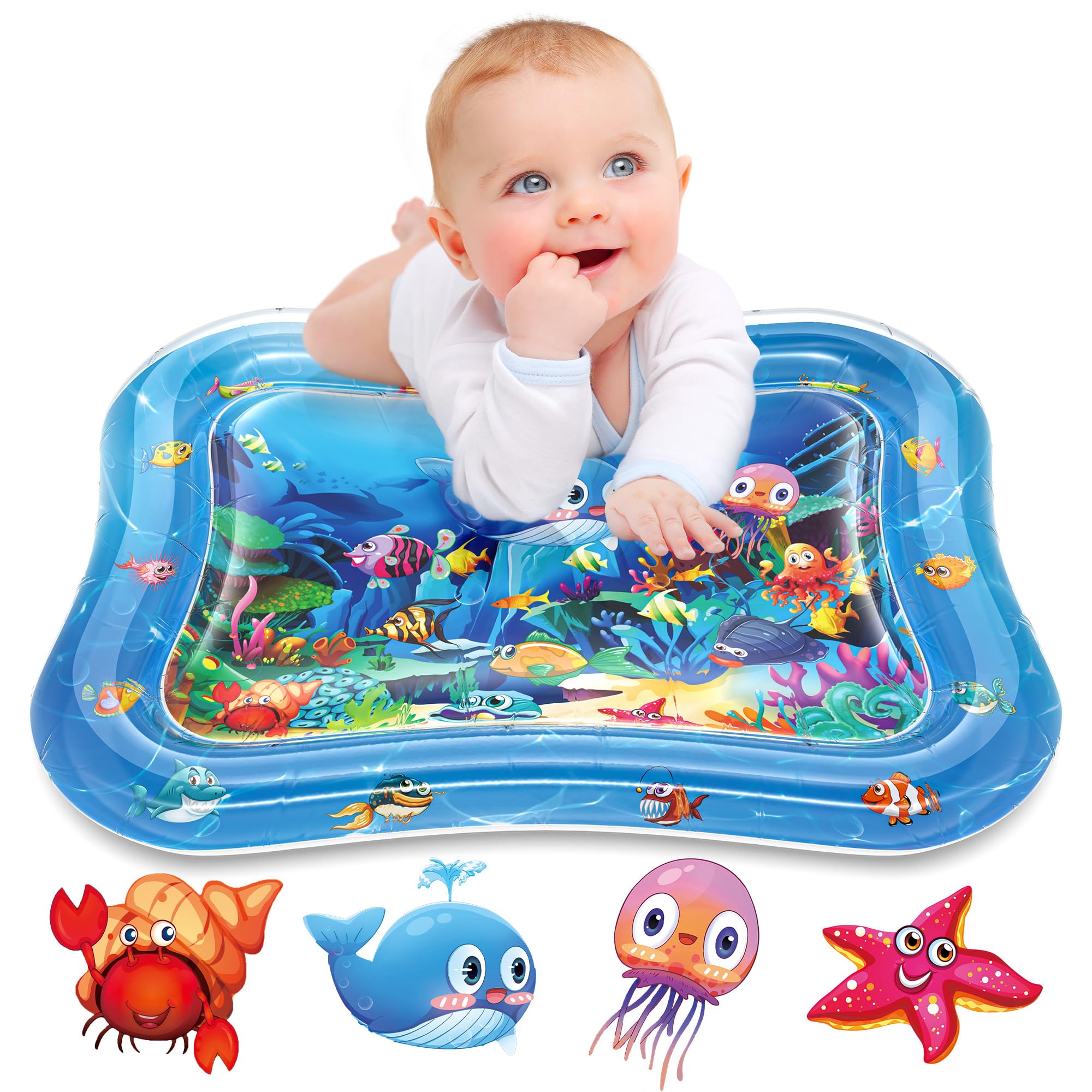 Infinno Premium Baby Water Play Mat for Muscle Strengthening Toddlers and Infants 3-24 Months Portable Inflatable Mat