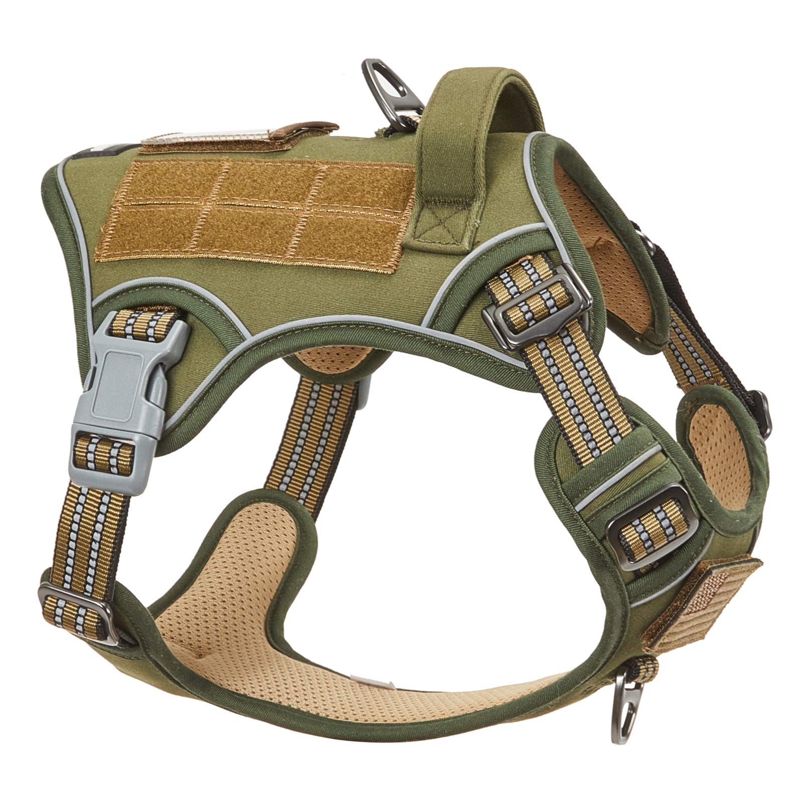 Bumbin Tactical No Pull Dog Harness for Medium Dogs, Smart Reflective Walking Vest
| Bumbin No Pull Dog Harness for Med